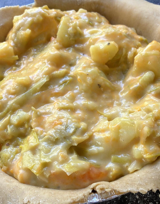 cheesy leek and potato pie