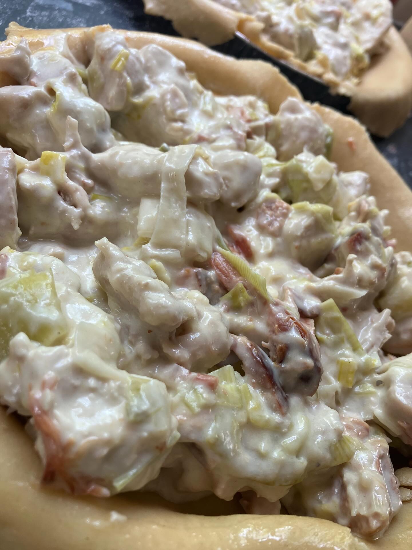 chicken ham and leek pie