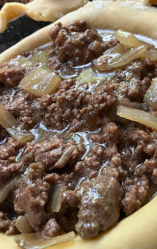 mince and onion pie